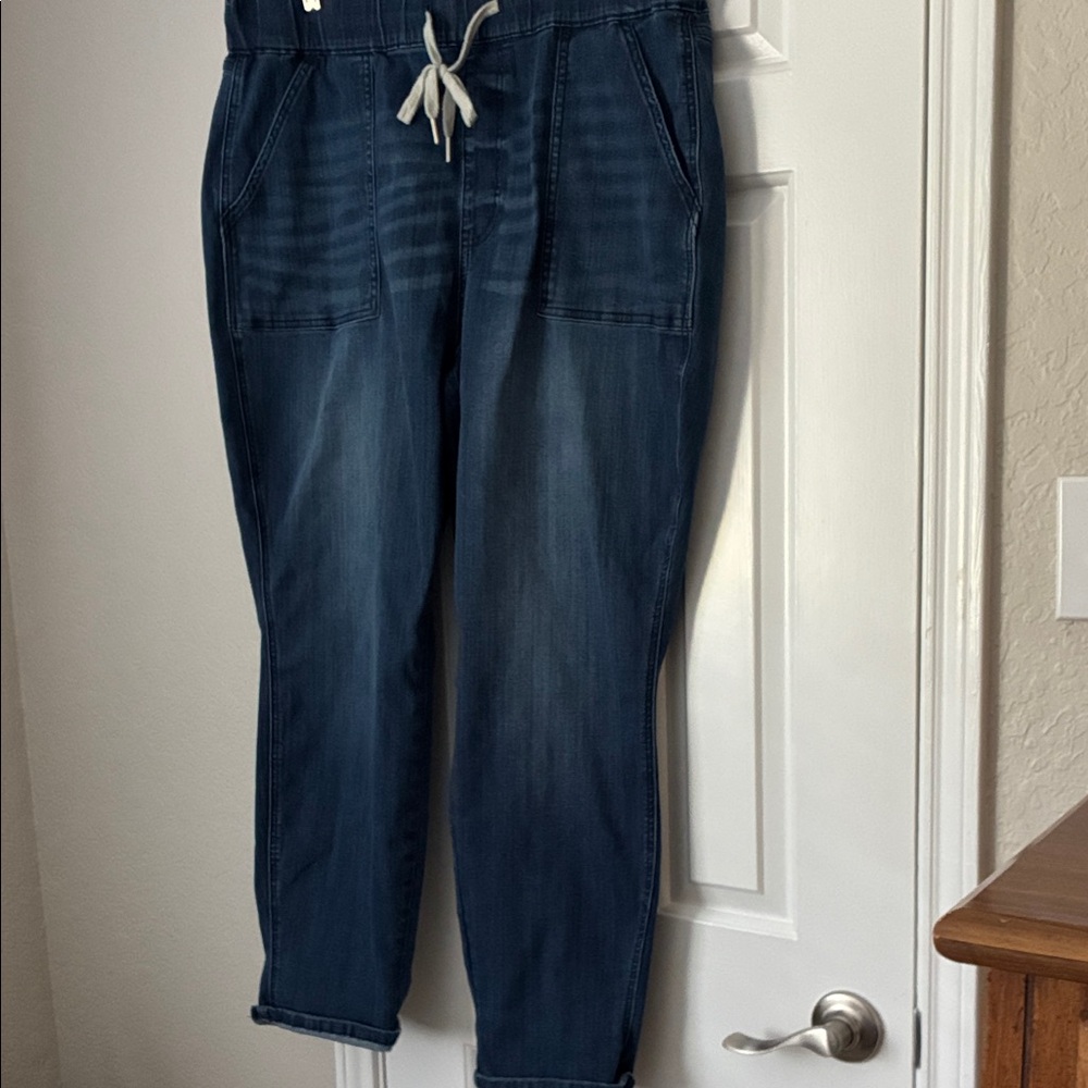 Judy Blue Navy Blue Drawstring Boyfriend Jeans